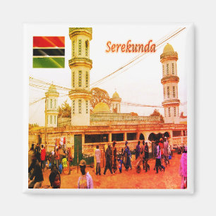 Aimant zGM007 SEREKUNDA, Gambie, mosquée Bundung, réfrigé