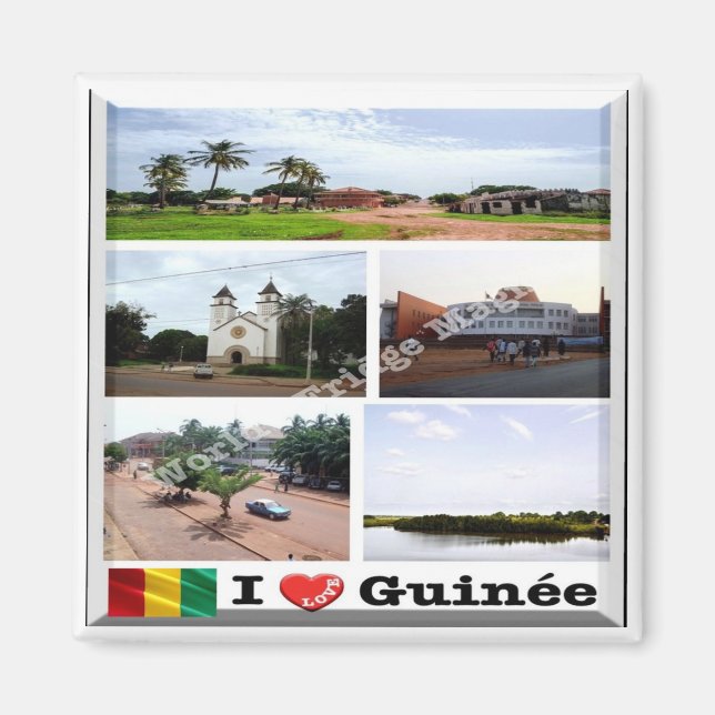 Aimant zGN010 GUINEA I Love, Mosaic, Afrique, Réfrigérate (Devant)