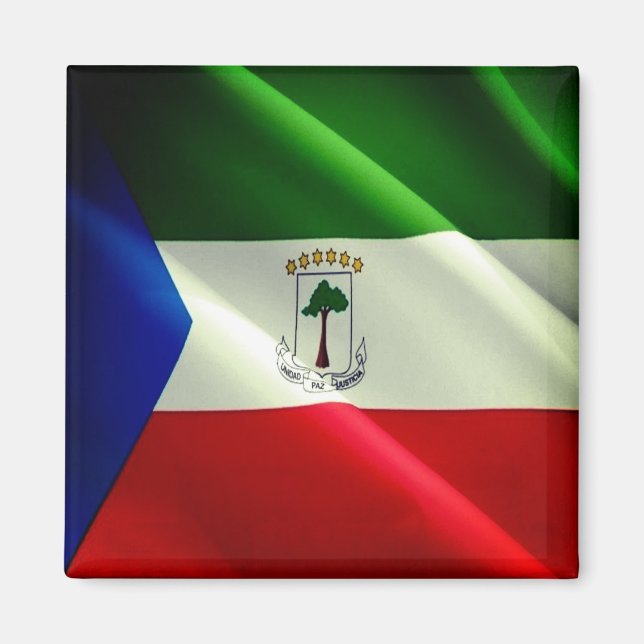 Aimant zGQ002 GUINÉE ÉQUATORIALE, Drapeau, Réfrigérateur (Devant)
