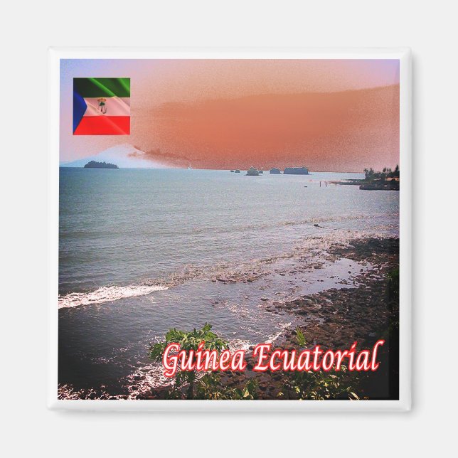 Aimant zGQ005 GUINÉE ÉQUATORIALE, Panorama, Afrique, Réfr (Devant)