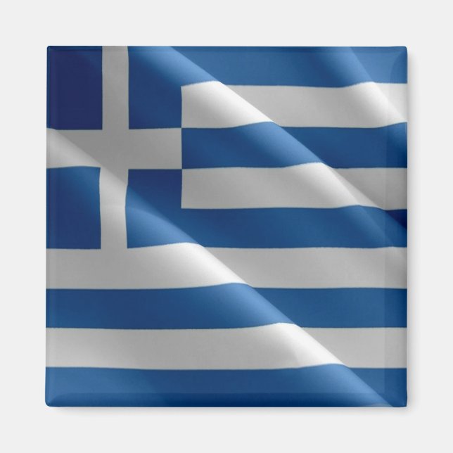 Aimant zGR002 Grèce Drapeau agitant, Frigo (Devant)