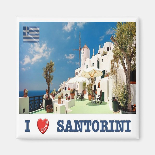 Aimant zGR031 SANTORINI I Love, Oia, Grèce, Fridge (Devant)