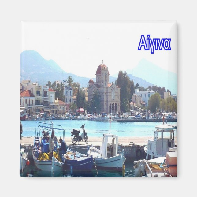Aimant zGR068 AEGINA Port, Grèce, Fridge (Devant)