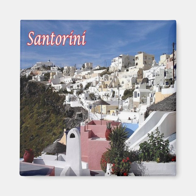 Aimant zGR089 SANTORINI Firostefani, Grèce, Fridge (Devant)
