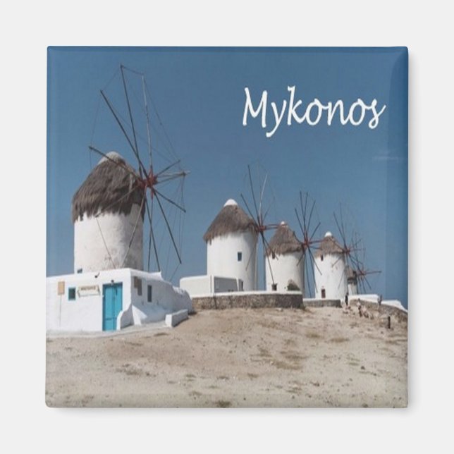 Aimant zGR109 MYKONOS, Windmills, Grèce, Frigo (Devant)