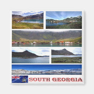 Aimant zGS003 GEORGIE DU SUD, Mosaïque, Amérique, Réfrigé