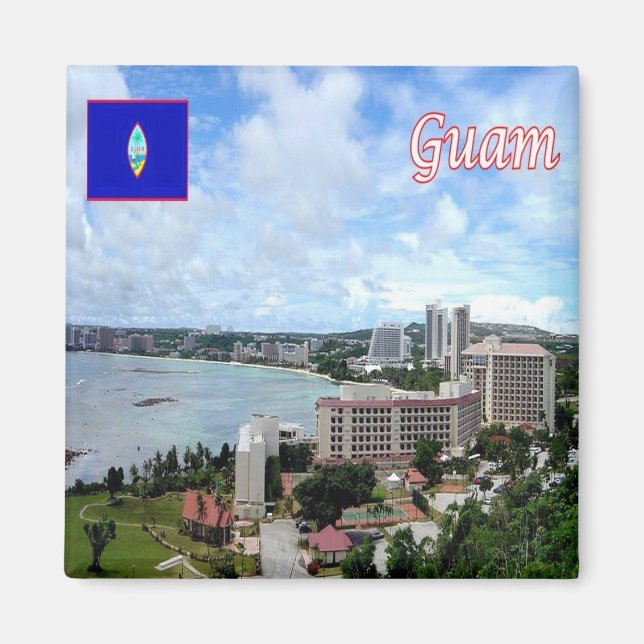 Aimant zGU013 GUAM, Panorama, Océanie, Frigo (Devant)