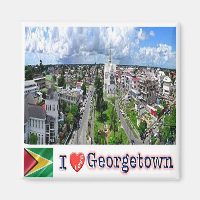 Aimant zGY005 GEORGETOWN I Love, Guyana, Fridge (Devant)