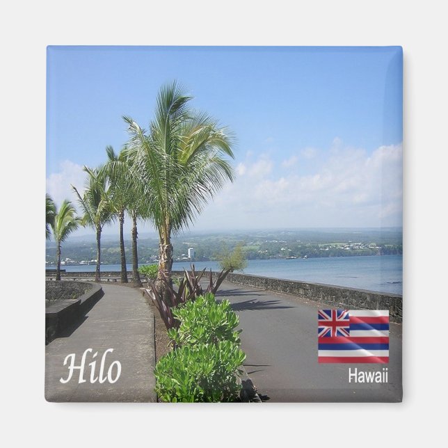 Aimant zHI012 HILO, HAWAII, Panorama, Océanie, Frigo (Devant)