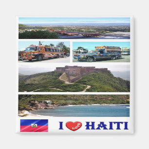 Aimant zHT002 HAITI I Love, Mosaïque, Amérique, Réfrigéra