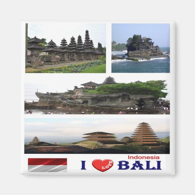 Aimant zID022 i love collage BALI, Indomesia Asia, Fridge (Devant)