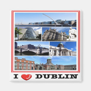 Aimant zIE009 DUBLIN I Love, Mosaic Irlande, Fridge