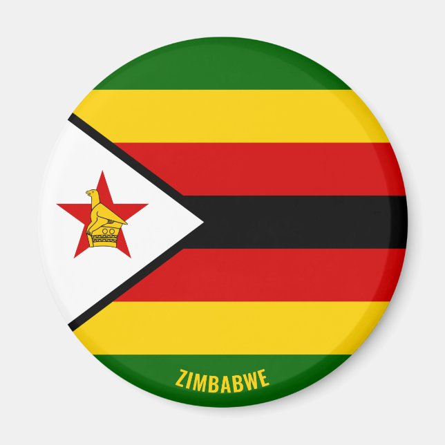 Aimant Zimbabwe Drapeau charmant patriotique (Devant)