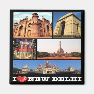 Aimant zIN024 j'aime NEW DELHI, Inde, Asie, Fridge