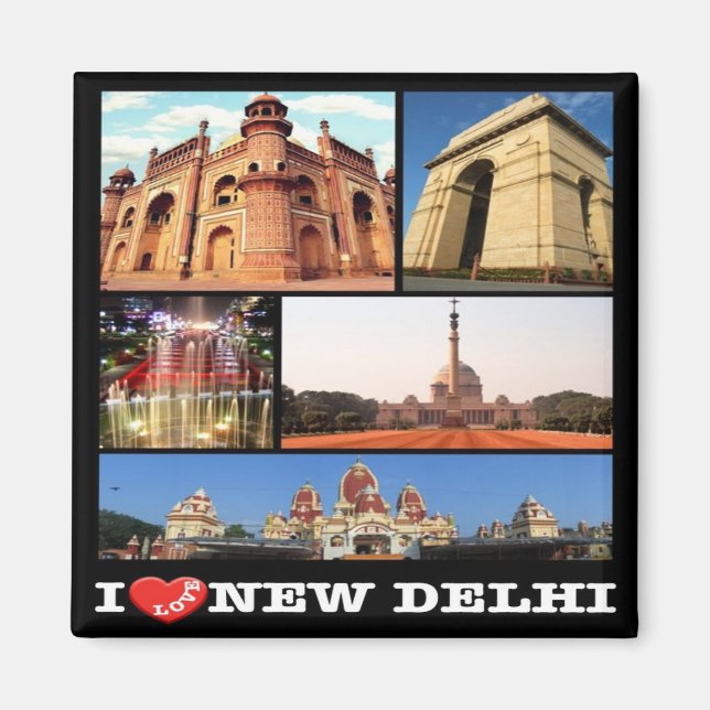 Aimant zIN024 j'aime NEW DELHI, Inde, Asie, Fridge (Devant)