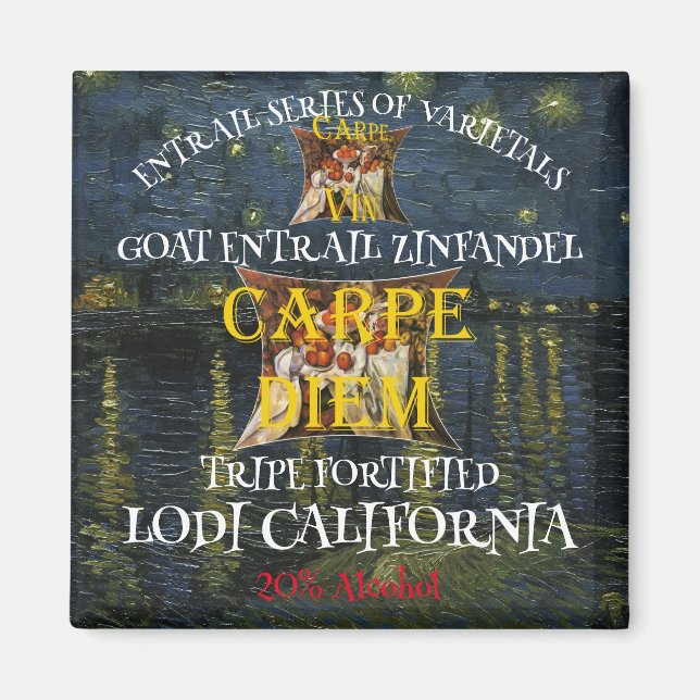 Aimant Zinfandel Tripes de chèvre de Californie  (Devant)