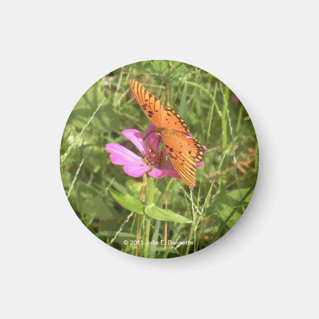 Aimant Zinnia & Papillon (Devant)