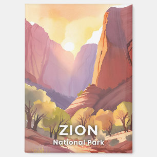 Aimant Zion National Park Aquarelle de voyage