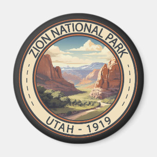Aimant Zion National Park Illustration Art de voyage