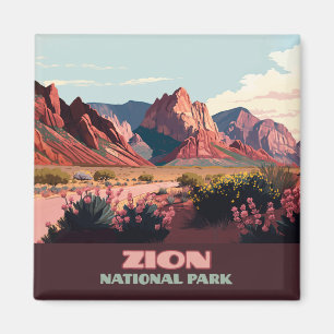 Aimant Zion National Park Monts Utah Vintage
