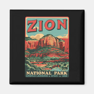 Aimant Zion National Park Utah Angels Landing Vintage Hik