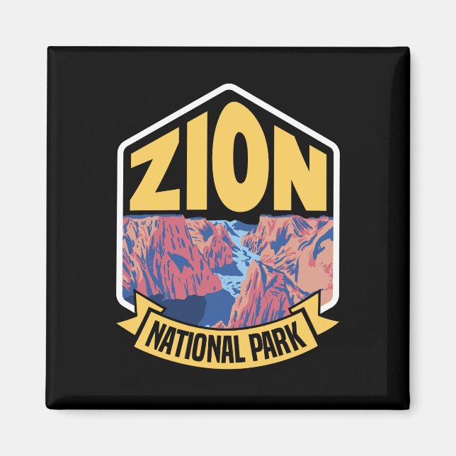 Aimant Zion National Park Utah Retro (Devant)