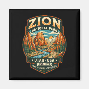 Aimant Zion parc national utah canyon rétro randonnée
