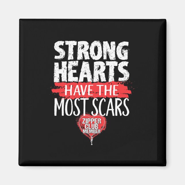 Aimant Zipper Club Membre Open Heart Surgery Survivor (Devant)