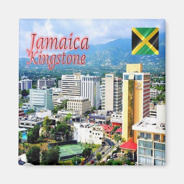Aimant zJM005 KINGSTON, Jamaïque, Amérique, réfrigérateur (Devant)