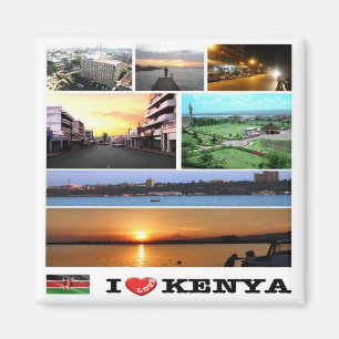 Aimant zKE010 KENYA I Love, Mosaïque, Afrique, Réfrigérat