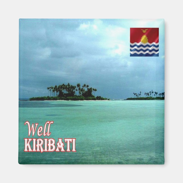 Aimant zKI005 WELL, Atoll, KIRIBATI, Océanie, Frigo (Devant)