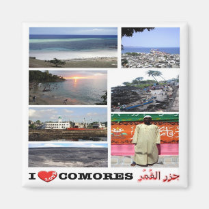 Aimant zKM011 COMOROS I Love, Mosaïque, Afrique, Réfrigér