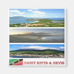 Aimant zKN003 SAINT KITTS NEVIS, Mosaic, America, Frigo