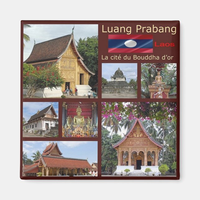 Aimant zLA010 LUANG PRABANG mosaïque, Laos, Asie, Frigo (Devant)