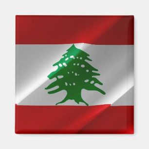 Aimant zLB002 brandissant un DRAPEAU libanais, Frigo Magn