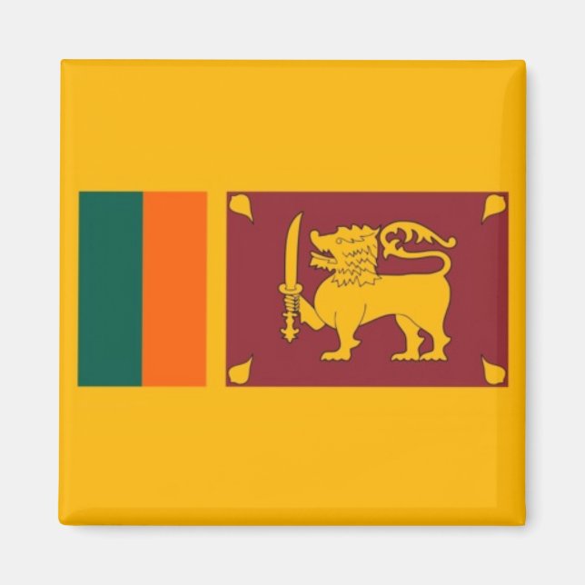 Aimant zLK001 DRAPEAU Cingalais Sri Lanka, réfrigérateur (Devant)