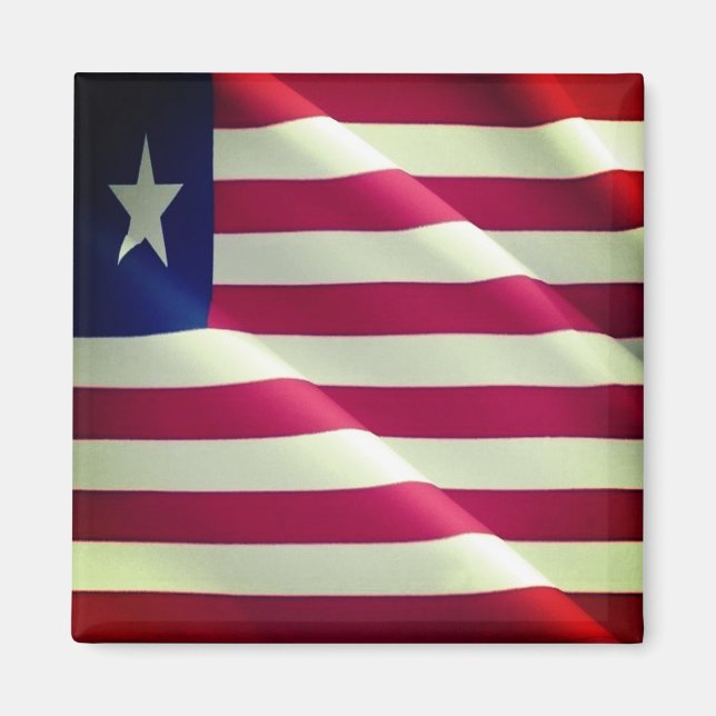 Aimant zLR002 LIBERIA, DRAPEAU D'ÉMISSION, Afrique, Réfri (Devant)