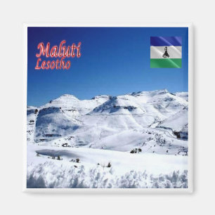 Aimant zLS007 MALUTI, Neige, Lesotho, Afrique, Frigo