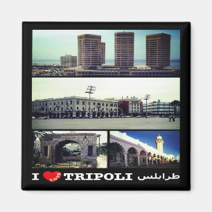 Aimant zLY018 TRIPOLI I Love, Mosaic, Libye, Frigo
