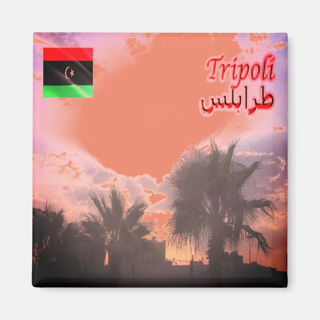 Aimant zLY024 TRIPOLI, Ciel, Libye, Afrique, Réfrigérateu (Devant)