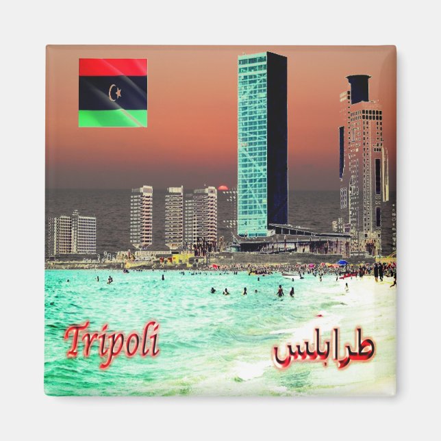 Aimant zLY025 TRIPOLI, Tours, Libye, Afrique, Fridge (Devant)