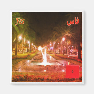 Aimant zMA008 FEZ par nuit, Maroc, Afrique, Fridge