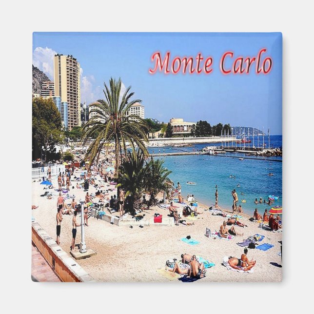 Aimant zMC017 MONTE CARLO, PLAGE, Monaco, Frigo (Devant)