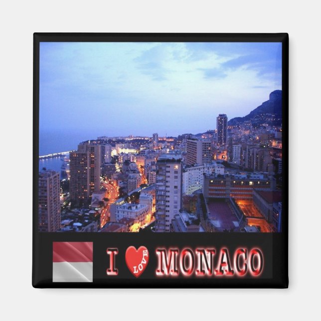 Aimant zMC031 MONACO "I Love", Frigo (Devant)