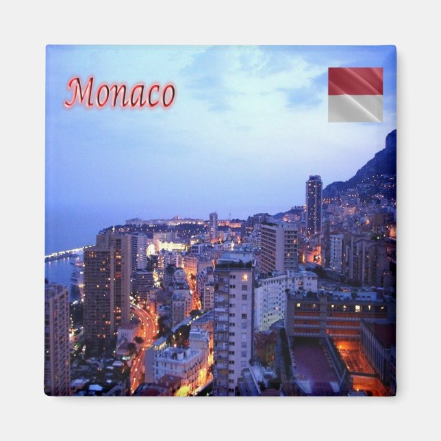 Aimant zMC039 MONACO EN NUIT, Réfrigérateur (Devant)