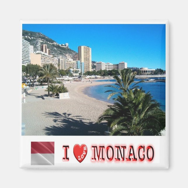 Aimant zMC043 LARVOTTO "I Love", Monaco, Frigo (Devant)