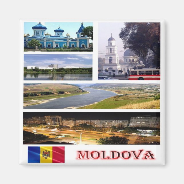 Aimant zMD005 MoLDOVA collage mosaïque, Europe, Fridge (Devant)