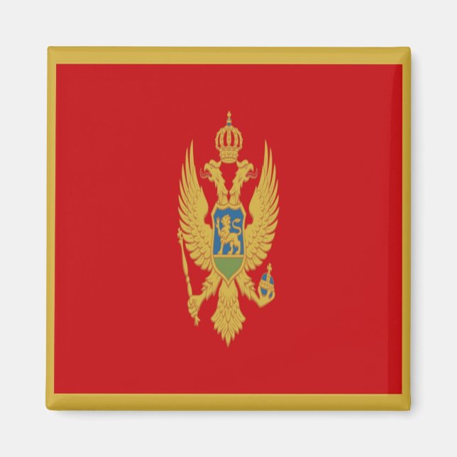 Aimant zME001 DRAPEAU monténégrin, Monténégro, réfrigérat (Devant)