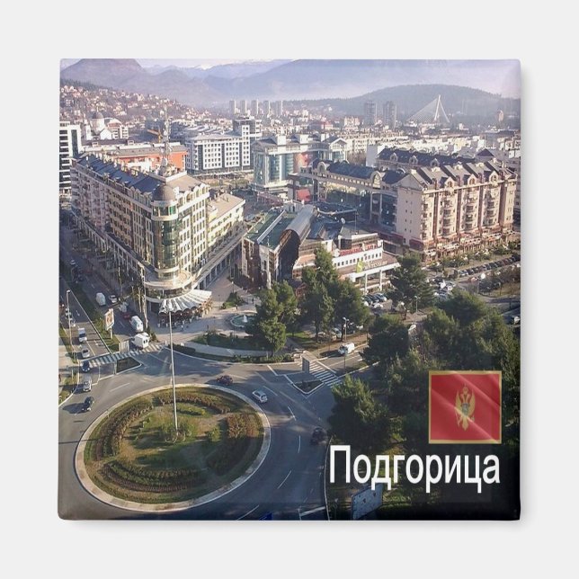 Aimant zME012 PODGORICA, Monténégro, réfrigérateur (Devant)