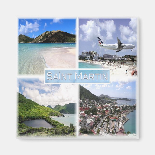 Aimant zMF003 SAINT MARTIN, Mosaïque, Amérique, Réfrigéra (Devant)